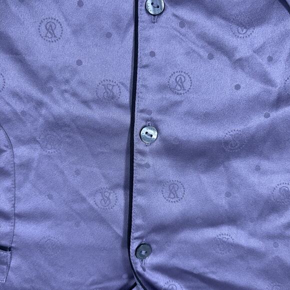 Victoria’s Secret Satin Pajama Sleep Shirt Button Down Long Sleeve Purple S.XXL - Picture 6 of 9